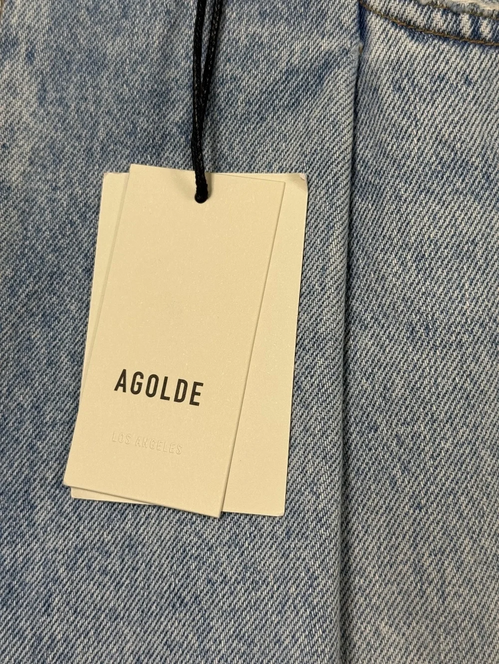 AGOLDE Sideline Fold Waistband Denim Shorts Women 33 Light